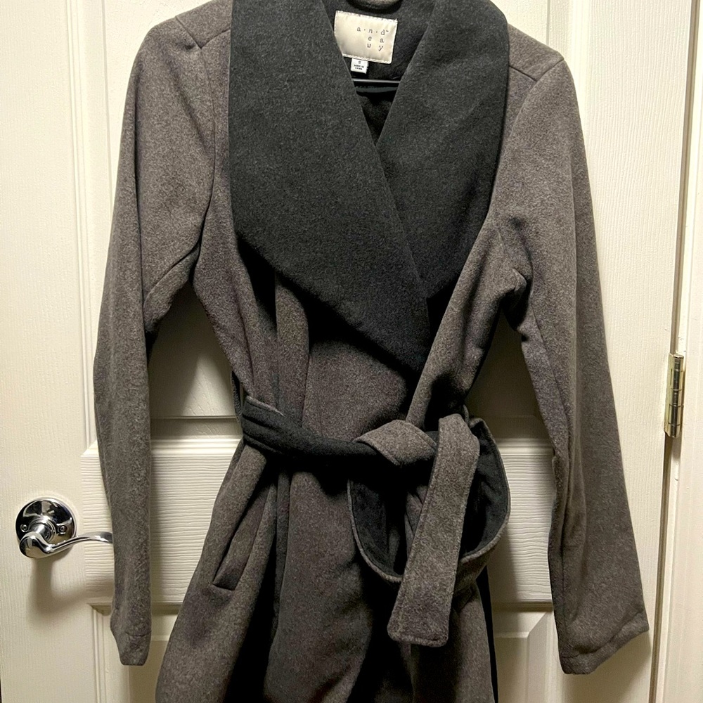 A New Day grey trench pea coat. Size small.